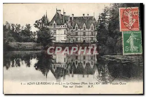 Ansichtskarte AK Azay le Rideau Le Chateau Facade Ouest Vue sur l'Indre