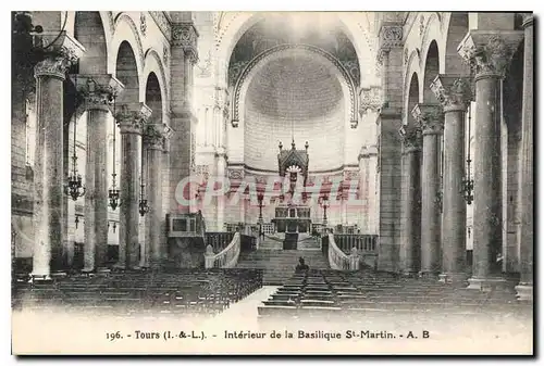 Cartes postales Tours Interieur de la Basilique St Martin