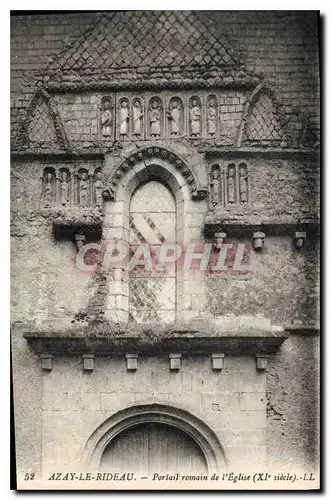 Cartes postales Azay le Rideau Portail romain de l'Eglise