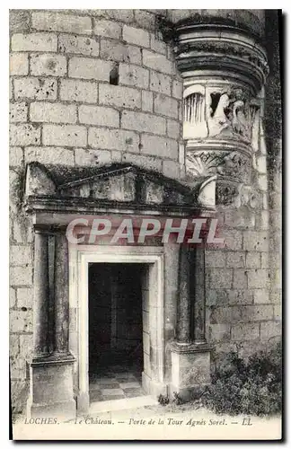 Cartes postales Loches Le Chateau Porte de la Tour Agnes Sorel