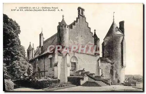 Cartes postales Loches Chateau Royal facade Sud Ouest