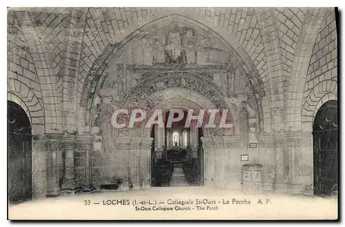 Ansichtskarte AK Loches Collegiale St Ours Le Porche