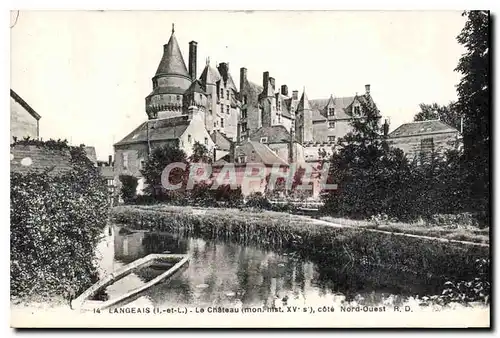 Cartes postales Langeais Le Chateau cote Nord Ouest