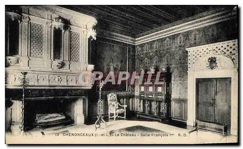 Cartes postales Chenonceaux Le Chateau Salle Francois 1er