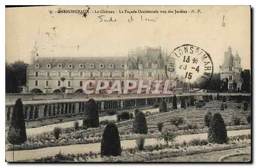 Ansichtskarte AK Chenonceaux Le Chateau La Facade Occidentale vue des Jardins