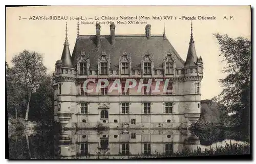 Cartes postales Azay le Rideau Le Chateau National Facade Orientale