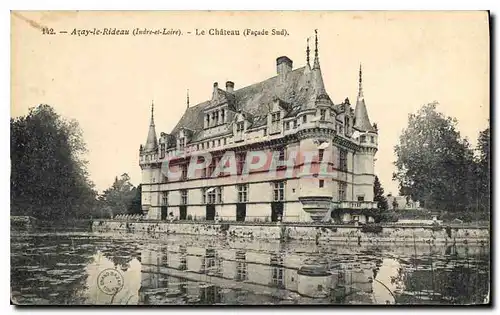 Cartes postales Azay le Rideau Indre et Loire Le Chateau Facade Sud