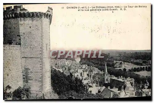 Cartes postales Chinon Le Chateau La Tour de Boissy et la vue generale Cote Ouest