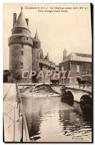 Ansichtskarte AK Langeais Le Chateau Tour d'angle cote Nord