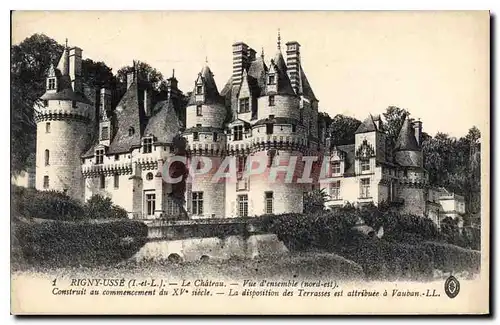 Cartes postales Rigny Usse Le Chateau Vue d'ensemble nord est