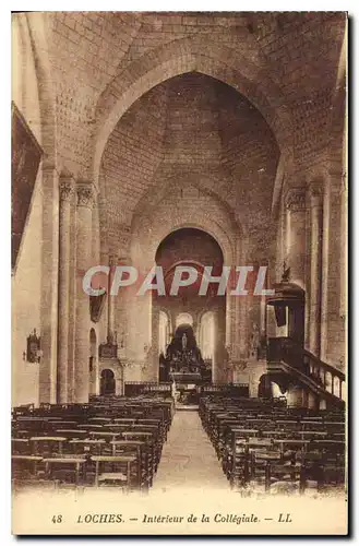 Cartes postales Loches Interieur de la Collegiale