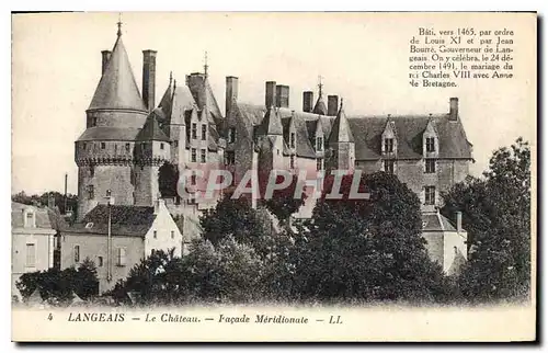 Ansichtskarte AK Langeais Le Chateau Facade meridionale