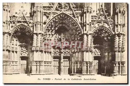 Ansichtskarte AK Tours Portail de la Cathedrale Saint Gatien