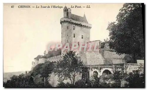 Ansichtskarte AK Chinon La Tour de l'Horloge Le pont