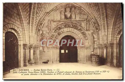 Cartes postales Loches Eglise Saint Ours Jadis Collegiale Notre Dame