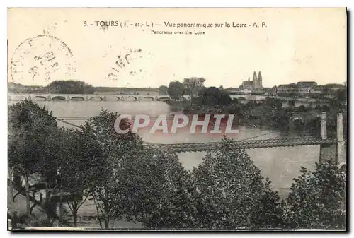 Cartes postales Tours Vue panoramique sur la Loire