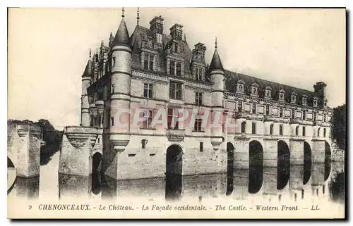 Cartes postales Chenonceaux Le Chateau La Facade occidentale