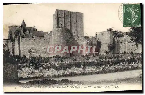 Ansichtskarte AK Loches Ensemble de la partie Sud Est du Donjon