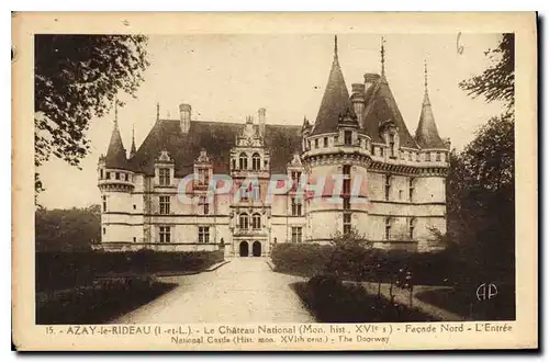 Cartes postales Azay le Rideau Le Chateau National Facade Nord L'Entree