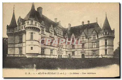 Cartes postales Azay le Rideau Le Chateau Cour interieure