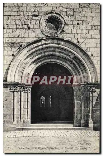 Cartes postales Loches Collegiale Saint Ours le Portail