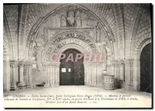 Cartes postales Loches Eglise Saint Ours Jadis Collegiale Notre Dame