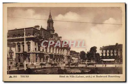 Ansichtskarte AK Tours Hotel de Ville et Boulevard Heurteloup