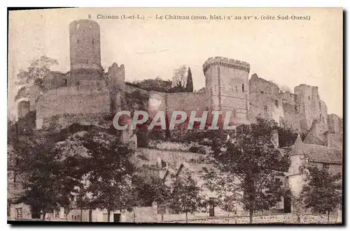 Cartes postales Chinon Le Chateau cote Sud Ouest