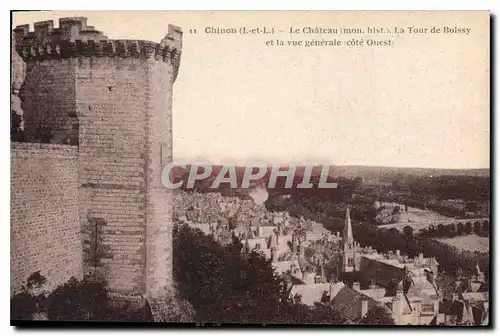 Ansichtskarte AK Chinon Le Chateau La Tour de Boissy et la vue generale cote Ouest