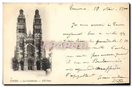 Cartes postales Tours La Cathedrale