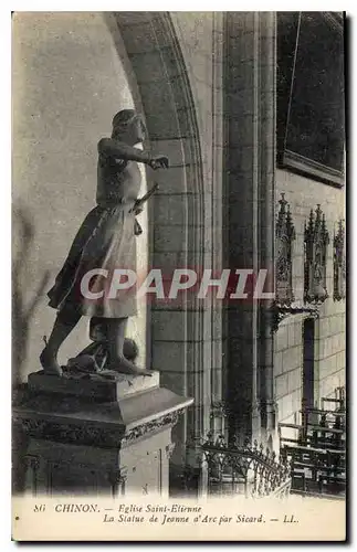 Ansichtskarte AK Chinon Eglise Saint Etienne La Statue de Jeanne d'Arc par Sicard