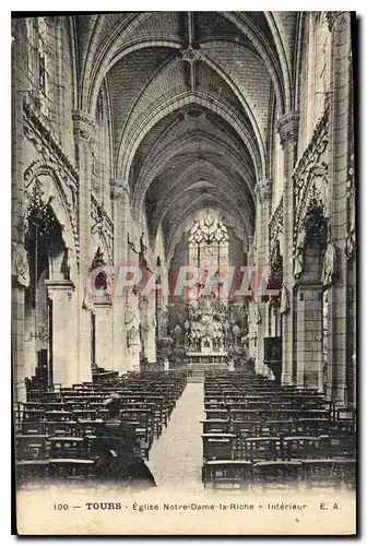 Cartes postales Tours Eglise Notre Dame la Riche Interieur