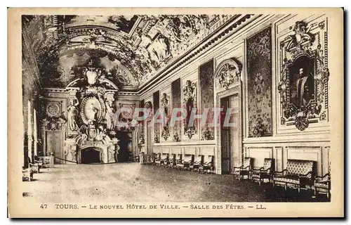 Cartes postales Tours Le Nouvel Hotel de Ville Salle des Fetes