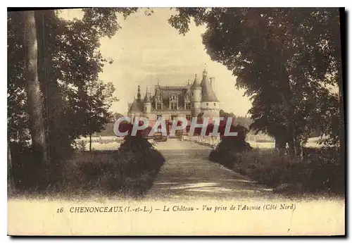 Cartes postales Chenonceaux Le Chateau Vue prise de l'Avenue Cote Nord