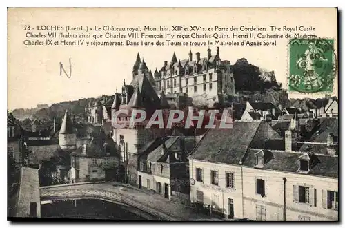 Cartes postales Loches Le Chateau Royal Porte des Cordeliers