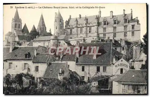 Ansichtskarte AK Loches Le Chateau Royal et la Collegiale St Ours