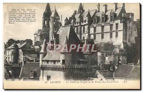 Cartes postales Loches Le Chateau Royal et la Porte des Cordeliers