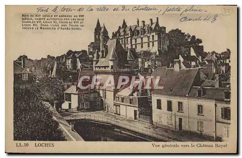 Cartes postales Loches Vue generale vers le Chateau Royal