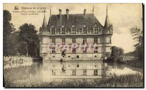 Cartes postales Chateaux de la Loire Chateau d'Azay le Rideau pres Tours Facade occidentale