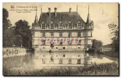 Cartes postales Chateaux de la Loire Chateau d'Azay le Rideau pres Tours Facade occidentale