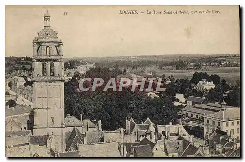 Cartes postales Loches La Tour Saint Antoine vue sur la Gare