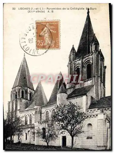 Ansichtskarte AK Loches Pyramides de la Collegiale St Ours