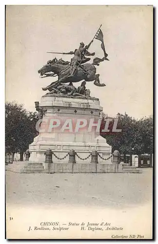 Ansichtskarte AK Chinon Statue de Jeanne d'Arc J Roulleau Sculpteur H Deglane Architecte