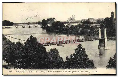 Ansichtskarte AK Tours L et L La Loire Le Pont Bonaparte et la Vue generale nord ouest