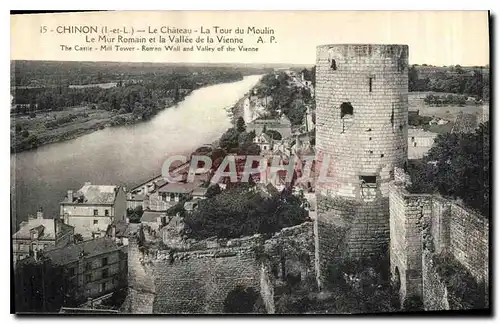 Cartes postales Chinon L et L Le Chateau La Tour du Moulin Le Mur Romain et la Vallee de la Vienne