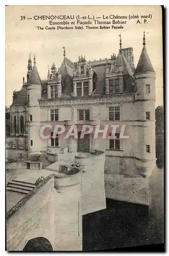 Cartes postales Chenonceau L et L Le Chateau cote nord Ensemble et Facade Thomas Bohier