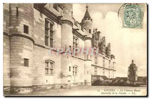 Ansichtskarte AK Loches Le Chateau Royal Ensemble de la Facade