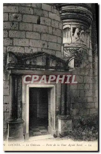 Cartes postales Loches Le Chateau Porte de la Tour Agnes Sorel