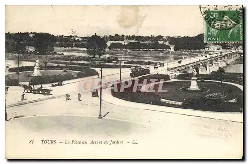 Ansichtskarte AK Tours La Place des Arts et les Jardins