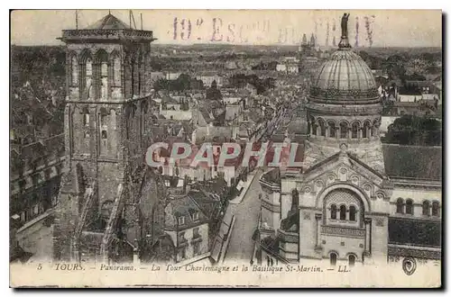 Cartes postales Tours Panorama La Tour Charlemagne et la Basilique St Martin